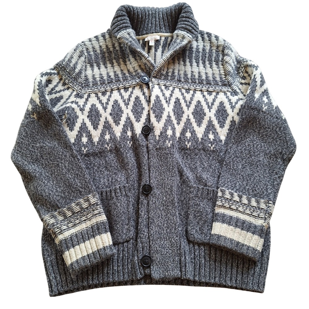 Gap Mens Lambswool Lebowski Shawl Sweater Alpine  Fair Isle Holiday Grandpa XXLT